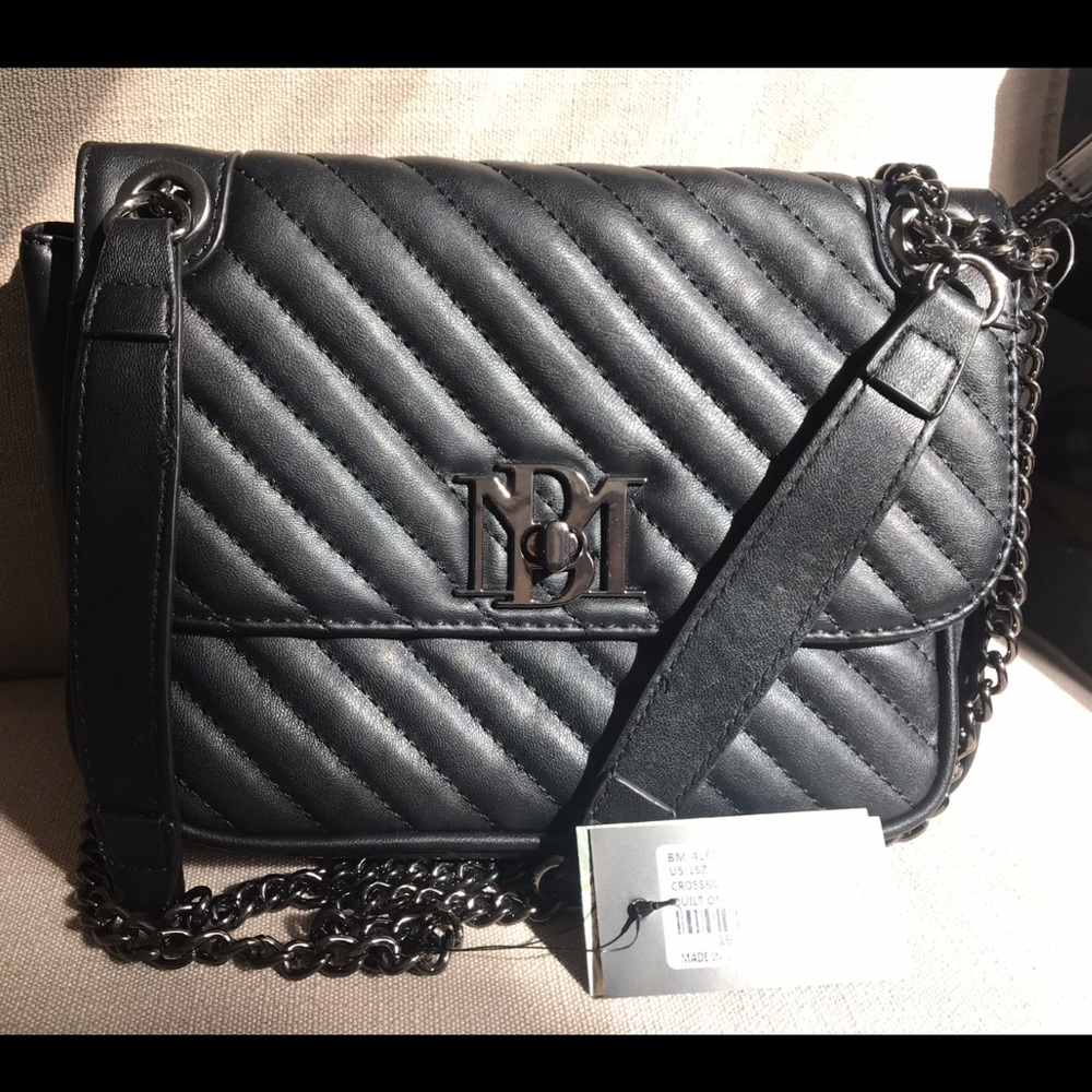 Badgley Mischka black vegan leather shoulder bag